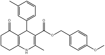 4-methoxybenzyl 2-methyl-4-(3-methylphenyl)-5-oxo-1,4,5,6,7,8-hexahydroquinoline-3-carboxylate 구조식 이미지