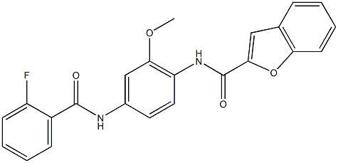 N-{4-[(2-fluorobenzoyl)amino]-2-methoxyphenyl}-1-benzofuran-2-carboxamide Structure