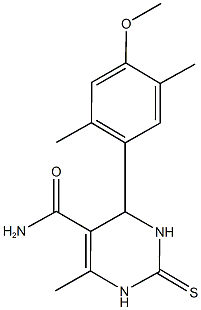 4-(4-methoxy-2,5-dimethylphenyl)-6-methyl-2-thioxo-1,2,3,4-tetrahydro-5-pyrimidinecarboxamide Structure