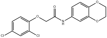 2-(2,4-dichlorophenoxy)-N-(2,3-dihydro-1,4-benzodioxin-6-yl)acetamide 구조식 이미지