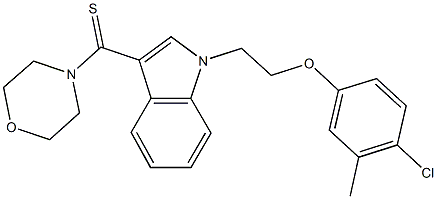 1-[2-(4-chloro-3-methylphenoxy)ethyl]-3-(morpholin-4-ylcarbothioyl)-1H-indole Structure