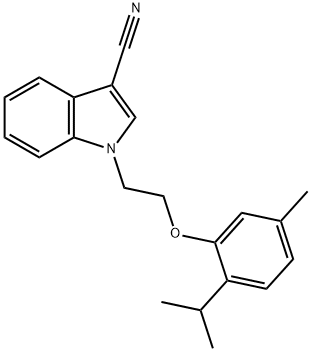 1-[2-(2-isopropyl-5-methylphenoxy)ethyl]-1H-indole-3-carbonitrile Structure