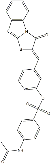 3-[(3-oxo[1,3]thiazolo[3,2-a]benzimidazol-2(3H)-ylidene)methyl]phenyl 4-(acetylamino)benzenesulfonate Structure