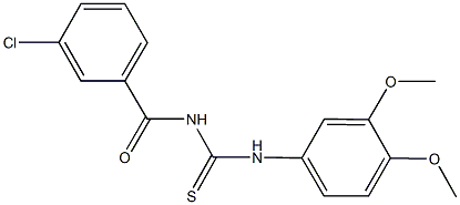 N-(3-chlorobenzoyl)-N'-(3,4-dimethoxyphenyl)thiourea 구조식 이미지