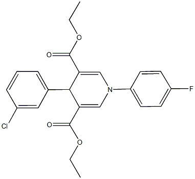 diethyl 4-(3-chlorophenyl)-1-(4-fluorophenyl)-1,4-dihydro-3,5-pyridinedicarboxylate 구조식 이미지