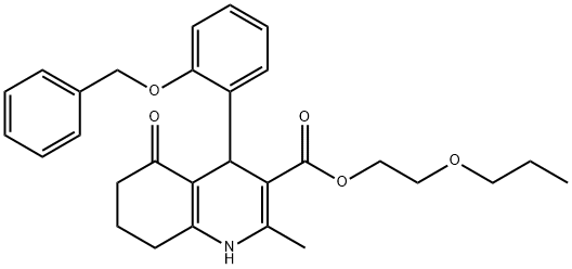 2-propoxyethyl 4-[2-(benzyloxy)phenyl]-2-methyl-5-oxo-1,4,5,6,7,8-hexahydro-3-quinolinecarboxylate 구조식 이미지