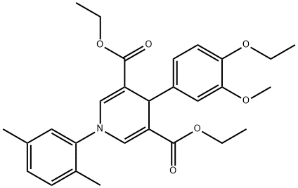 diethyl 1-(2,5-dimethylphenyl)-4-(4-ethoxy-3-methoxyphenyl)-1,4-dihydro-3,5-pyridinedicarboxylate Structure