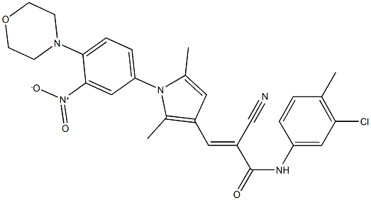 N-(3-chloro-4-methylphenyl)-2-cyano-3-{1-[3-nitro-4-(4-morpholinyl)phenyl]-2,5-dimethyl-1H-pyrrol-3-yl}acrylamide Structure