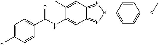 4-chloro-N-[2-(4-methoxyphenyl)-6-methyl-2H-1,2,3-benzotriazol-5-yl]benzamide Structure