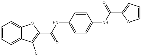 3-chloro-N-{4-[(2-thienylcarbonyl)amino]phenyl}-1-benzothiophene-2-carboxamide 구조식 이미지