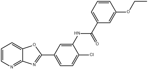 N-(2-chloro-5-[1,3]oxazolo[4,5-b]pyridin-2-ylphenyl)-3-ethoxybenzamide 구조식 이미지