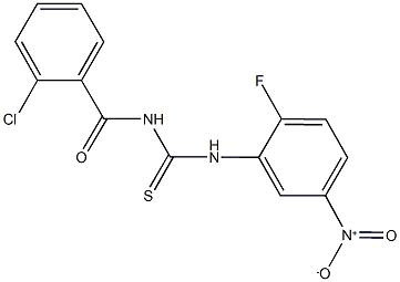 N-(2-chlorobenzoyl)-N'-{2-fluoro-5-nitrophenyl}thiourea Structure