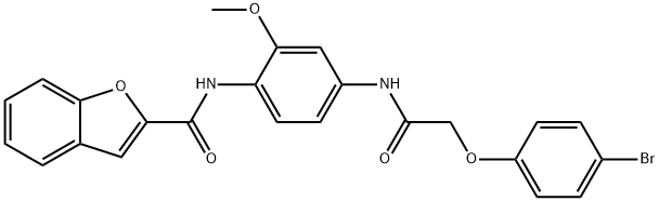 N-(4-{[(4-bromophenoxy)acetyl]amino}-2-methoxyphenyl)-1-benzofuran-2-carboxamide 구조식 이미지