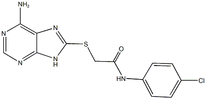 2-[(6-amino-9H-purin-8-yl)sulfanyl]-N-(4-chlorophenyl)acetamide 구조식 이미지