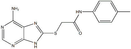 2-[(6-amino-9H-purin-8-yl)sulfanyl]-N-(4-methylphenyl)acetamide 구조식 이미지