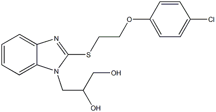 3-(2-{[2-(4-chlorophenoxy)ethyl]sulfanyl}-1H-benzimidazol-1-yl)-1,2-propanediol Structure