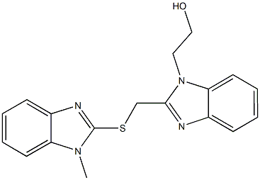 2-(2-{[(1-methyl-1H-benzimidazol-2-yl)sulfanyl]methyl}-1H-benzimidazol-1-yl)ethanol Structure