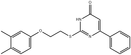 2-{[2-(3,4-dimethylphenoxy)ethyl]sulfanyl}-6-phenyl-4(1H)-pyrimidinone 구조식 이미지