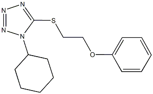 1-cyclohexyl-5-[(2-phenoxyethyl)sulfanyl]-1H-tetraazole 구조식 이미지