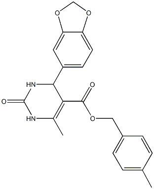 4-methylbenzyl 4-(1,3-benzodioxol-5-yl)-6-methyl-2-oxo-1,2,3,4-tetrahydro-5-pyrimidinecarboxylate Structure