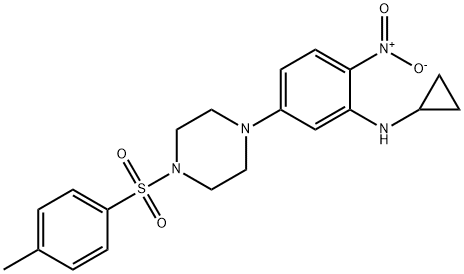 1-{3-(cyclopropylamino)-4-nitrophenyl}-4-[(4-methylphenyl)sulfonyl]piperazine Structure