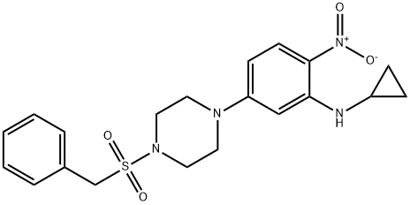 1-(benzylsulfonyl)-4-{3-(cyclopropylamino)-4-nitrophenyl}piperazine 구조식 이미지