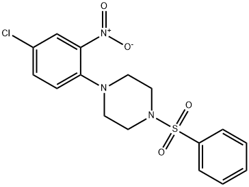 1-{4-chloro-2-nitrophenyl}-4-(phenylsulfonyl)piperazine Structure