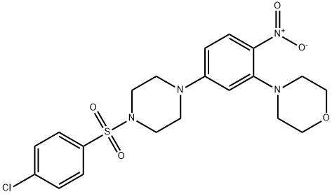 4-{5-{4-[(4-chlorophenyl)sulfonyl]-1-piperazinyl}-2-nitrophenyl}morpholine Structure