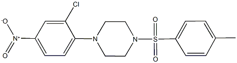 1-{2-chloro-4-nitrophenyl}-4-[(4-methylphenyl)sulfonyl]piperazine 구조식 이미지