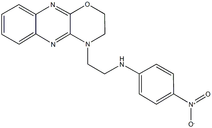 4-(2-{4-nitroanilino}ethyl)-3,4-dihydro-2H-[1,4]oxazino[2,3-b]quinoxaline 구조식 이미지