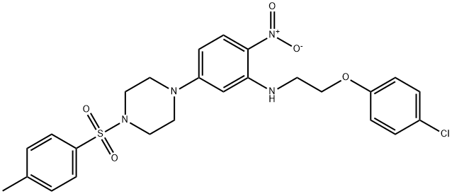 1-{3-{[2-(4-chlorophenoxy)ethyl]amino}-4-nitrophenyl}-4-[(4-methylphenyl)sulfonyl]piperazine Structure