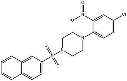 1-{4-chloro-2-nitrophenyl}-4-(2-naphthylsulfonyl)piperazine Structure