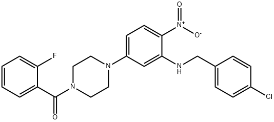 1-{3-[(4-chlorobenzyl)amino]-4-nitrophenyl}-4-(2-fluorobenzoyl)piperazine Structure