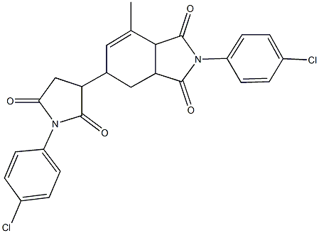2-(4-chlorophenyl)-5-[1-(4-chlorophenyl)-2,5-dioxo-3-pyrrolidinyl]-7-methyl-3a,4,5,7a-tetrahydro-1H-isoindole-1,3(2H)-dione Structure
