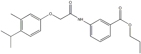 propyl 3-{[(4-isopropyl-3-methylphenoxy)acetyl]amino}benzoate 구조식 이미지