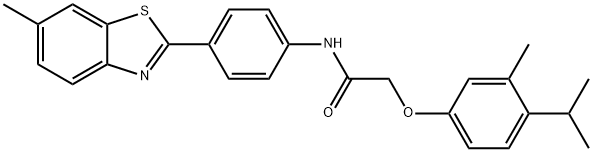 2-(4-isopropyl-3-methylphenoxy)-N-[4-(6-methyl-1,3-benzothiazol-2-yl)phenyl]acetamide Structure