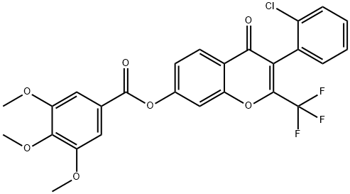 3-(2-chlorophenyl)-4-oxo-2-(trifluoromethyl)-4H-chromen-7-yl 3,4,5-trimethoxybenzoate Structure