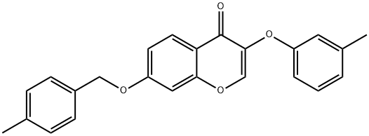 7-[(4-methylbenzyl)oxy]-3-(3-methylphenoxy)-4H-chromen-4-one 구조식 이미지