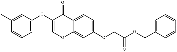 benzyl {[3-(3-methylphenoxy)-4-oxo-4H-chromen-7-yl]oxy}acetate 구조식 이미지