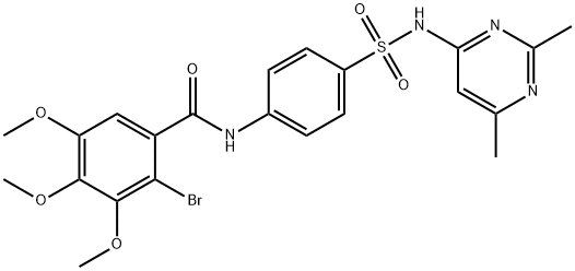 2-bromo-N-(4-{[(2,6-dimethyl-4-pyrimidinyl)amino]sulfonyl}phenyl)-3,4,5-trimethoxybenzamide Structure