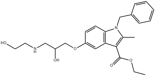 ethyl 1-benzyl-5-{2-hydroxy-3-[(2-hydroxyethyl)amino]propoxy}-2-methyl-1H-indole-3-carboxylate Structure