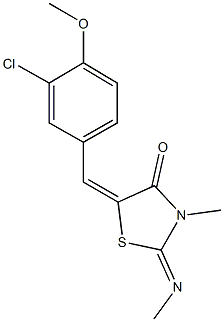 5-(3-chloro-4-methoxybenzylidene)-3-methyl-2-(methylimino)-1,3-thiazolidin-4-one 구조식 이미지