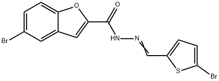 5-bromo-N'-[(5-bromo-2-thienyl)methylene]-1-benzofuran-2-carbohydrazide 구조식 이미지