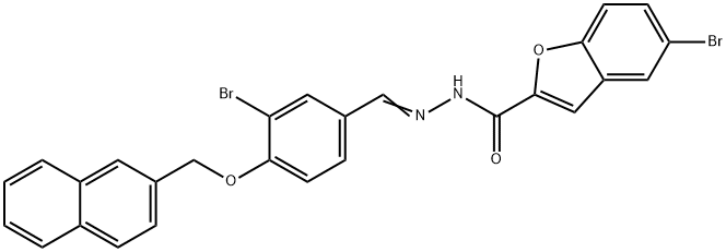 5-bromo-N'-[3-bromo-4-(2-naphthylmethoxy)benzylidene]-1-benzofuran-2-carbohydrazide 구조식 이미지