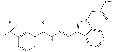 methyl (3-{2-[3-(trifluoromethyl)benzoyl]carbohydrazonoyl}-1H-indol-1-yl)acetate Structure