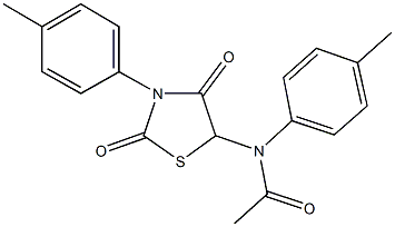 N-(4-methylphenyl)-N-[3-(4-methylphenyl)-2,4-dioxo-1,3-thiazolidin-5-yl]acetamide 구조식 이미지