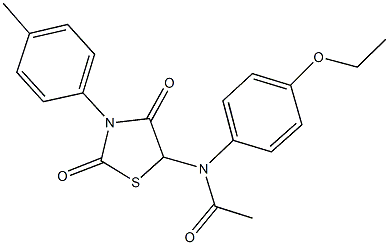 N-(4-ethoxyphenyl)-N-[3-(4-methylphenyl)-2,4-dioxo-1,3-thiazolidin-5-yl]acetamide 구조식 이미지