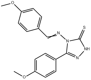 4-[(4-methoxybenzylidene)amino]-5-(4-methoxyphenyl)-4H-1,2,4-triazol-3-yl hydrosulfide 구조식 이미지