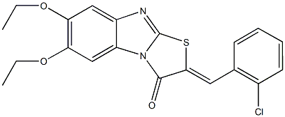 2-(2-chlorobenzylidene)-6,7-diethoxy[1,3]thiazolo[3,2-a]benzimidazol-3(2H)-one Structure