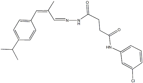 N-(3-chlorophenyl)-4-{2-[3-(4-isopropylphenyl)-2-methyl-2-propenylidene]hydrazino}-4-oxobutanamide Structure